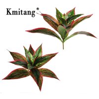 5 Fork 29cm Fake Plants Leaves Tropical Artificial Tree Leaf Small Vegetation Decorative Plant Wall For Home Bonsai Decoration