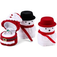 1 Piece snowman Velvet Jewelry Box Santa Claus Ring Box Jewelry Container for Earrings Display Christmas Gift Box Holder