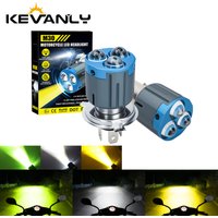 Motorcycle LED Headlight Bulbs H4 H6 BA20D With 3 Lens Dual Color Hi/Lo Beam Lamp Super Bright ATV Electric Scooter Accessories