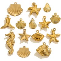 20pcs Lot Stainless Steel Summer Starfish Fish Shell Charms for DIY Earring Jewelry Materials Making Pendant Supplies Crafts