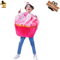 2022 Halloween Cup Cake Food Role Cosplay Costume Outfit Funny for Kid with Headband