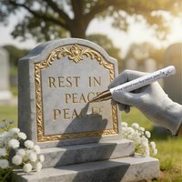 Golden Tombstone Marker Pen Restores Faded Text On Tombstones And Granite Surfaces, Weather-Resistant, Quick-Drying Pen