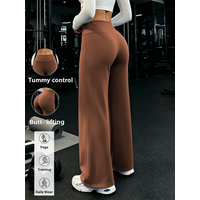 High-Waisted Wide-Leg Yoga Sport Pants, American Retro Slimming Straight-Leg Trousers, Suitable for Both Daily and Fitness Use
