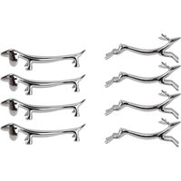 4PCS Cutlery Rest Silver Chopstick Stand Electroplated Polished Zinc Alloy Animal Shape Versatile Fork Spoon Holder Rack