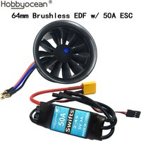Hobbyocean 64mm EDF Samolot z 11 łopatkami Wentylator kanałowy 4S 3500KV 3S 3900KV 50A ESC do samolotu RC Jet Airplane Plane