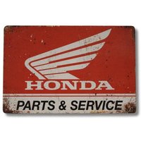 Tin Sign Vintage Motorcycle Parts & Service Garage Decor