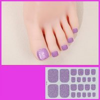 Rainbow Gradient Glitter Toenail Stickers Waterproof Sparkly Full Cover Nail Wraps, DIY Pedicure Manicure Foot Nail Stickers