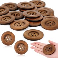 10 Pcs Large Size Wood Buttons 2.36 Inch Round Sewing Button 4 Holes Large Buttons for Crafts Sewing DIY Clothing Bag Decor