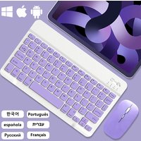 Extra Long Standby Tablet Keyboard For Android Ios Windows Multilingual Purple Bluetooth Wireless Keyboard And Single Mode Mouse