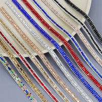 10Yards Rhinestone Trim Wedding Colored Rhinestone Ribbon Gift DIY Decoration Self-Adhesive Strap Roll Banding Belt Crystal