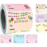 50-200pcs Happy Birthday Gift Tags Sticker Name Tags Sticker Birthday Party Favors Envelope Packing Seals Sticker