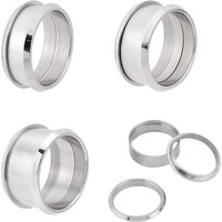 3 Sets 3 Sizes Grooved Finger Ring Settings 316 Stainless Steel Detachable Ring Core Blank for Inlay Ring Jewelry Making