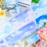 7cm*2m/Roll Watercolor Sky PET Washi Tape Blue Sky Transparent Stickers Decorative Adhesive Tape For Diary Scrapbooking Journal