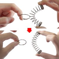 Spring through magic power - freely moving steel rings Beginner magic Spring And Ring magic tricks props funny Gimmick