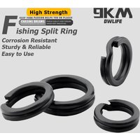 9KM 50pcs Fishing Split Rings Black Nickle Lure Line Connector Stainless Steel Heavy Duty Fishing Rings for Saltwater Freshwater