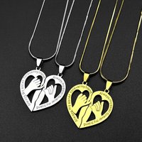 Heart Bff Friend Chain For Lovers Sisters Stainless Steel Gold Color Love Female Soul Sister Necklace Jewelry Gifts Two Sets