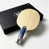 TTLIN T1 Tischtennisschläger, blau-weißer Farbblock-Griff, silbernes Metallabzeichen, professioneller, spinverstärkter Wettkampftischtennisschläger
