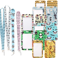 Cute Animal Panda Credential Holder Keychain Lanyard For Keys ID Card Holder Cartoon Keyring Neck Straps Phone Rope Wholesale