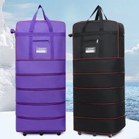 Large Capaci Cheed Lage Bapa with Wheels Men's Ultra Large Storage Bag Carry-On Bag Foldable Durable Polyester