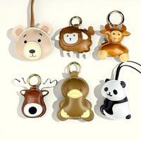 Cute PU Leather Animal Bag Charms/Panda, Deer, Bear, Duck, Cow, Sheep/Adorable Keychain Accessories for Handbags, Backpacks,Gift