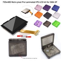 3.0" Hispeedido V5 Laminated 720x480 Retro Pixel Add Desaturation IPS Backlight LCD Kit+Pre-cut Shell For GBA SP Easy to Install