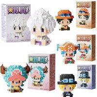 ONE PIECE Anime Building Blocks Sun God Nika Luffy Chopper Ace Buggy Mini Micro Bricks 3D Assembly Model Figure Toy For Kid Gift
