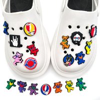 19pcs Grateful Dead Cartoon Silicone Charms Ornament Wristbands PVC Garden Shoe Decoration Adult Kids Dropshipping Seller Only