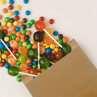 100pcs Disposable Kraft Paper Food Packaging Bags Kraft Paper Waterproof Oil-Proof Food Bags Camping Film Coating Food Bags