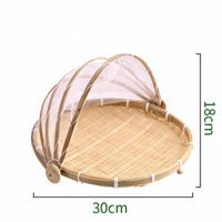 Food Container With Anti-Mosquito Net Food Cover Dust Proof Hand-Woven Tent Basket Food Serving Tent Basket Fruit