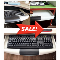 Heavy Duty Slide Rail Under Desk Keyboard Tray Thickened Adjustable Slide Keyboard Stand Smooth Sliding Easy Installation