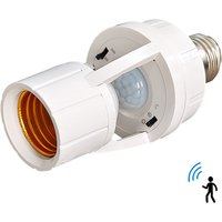 E27 Motion Sensor Light Socket Screw in Light Bulb Motion Activated Light Bulb Holder Adapter for Garage Storage Room