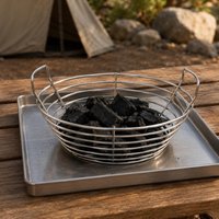 Ventilated Charcoal Holder Heavy Duty Stainless Steel Grill Basket Outdoor Cooking Gear Even Heat Circulation