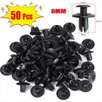 Car 8mm Hole Plastic Rivets Fastener Push Clip Auto Bumper Fender Door Trim Panel Retainer Fastener Clips for Toyota Audi Focus