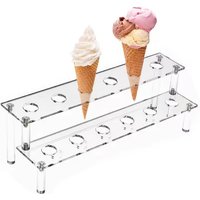 Multi-Layer Acrylic Display Stand Cake Ice Cream Display Rack Trapezoidal Storage Shelf for Dessert Cupcake Ice Cream Cones