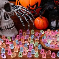 100/50pc Mini Luminous Ghost Ornaments 50pcs Cute Resin Halloween Decorations DIY Kids Toys Home Decor Party Halloween Gifts