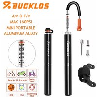 BUCKLOS Mini Bicycle Air Pump Portable 160PSI Portable Tire Inflator Aluminum Alloy Electric Bike Pump Air Inflator for Ball