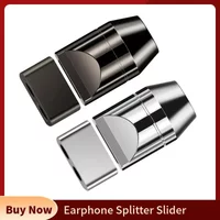 Headphone Splitter 6.8mm To 3.4mm Slider Y Type For 8 Strands Headset Cable DIY Audio Connector Aluminum Alloy Black Silver