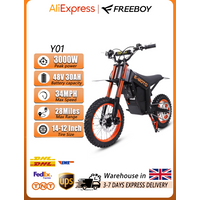 AliExpress FREEBOY Y01 Electric Motorcycle 3000W Peak power 48V30Ah Battery 34MPH Fast E-Moto 14/12