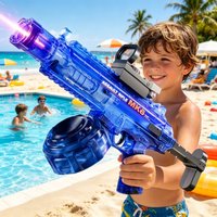 MK6 Continuous Shooting Electric Water Guns for Children Powerful Light-Up Automatic Water Blaster Kids Summer Pool Outdoor Toys