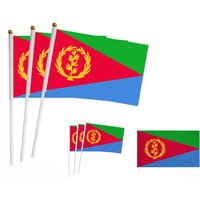 Z-ONE FLAG Eritrea Hand Flag 14*21cm Eritrea Eritrean National Flag Small Hand Held Waving Flag Indoor Outdoor Home Decor