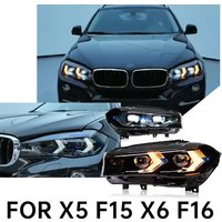 Reflektor do BMW X5 F15 LED Reflektor 2013-2018 X6 F16 Lampy przednie DRL Kierunkowskazy Światła drogowe Angel Eye Projektor 2 szt.