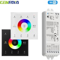 WT5 WiFi RGB+CCT Light LED Controller 12V 24V RF 4-zone Wall Mounted Touch Remote Tuya Smart Life APP for Alexa Google Assistant
