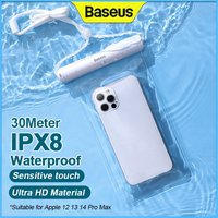 Baseus Waterproof Bag Anti-fog IPX8 Rating HD Transparent TPU Cotton Lanyard for iPhone 17 16 Huawei Xiaomi Oneplus for Swimming