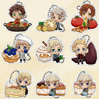 Hetalia Spain Antonio Acrylic Keyring Anime Food Series Cute Chibi Schoolbag Pendant Llaveros Jewelry Keychain Gift