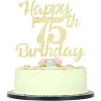 1pc 75th birthday cake topper for happy birthday, Happy birthday cake topper cake ornament