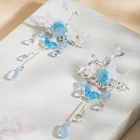 Chinese Style Alloy Hairpin Exquisite Elegant Flower Tassel Hair Clips Hanfu Dress Headwear Trendy Jewelry Hair Accessories