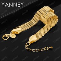 Women 925 Sterling Silver 18K Gold 10MM Watchband Charm Bracelet 8 Inches For Jewelry Accessories Fashion Party Gifts