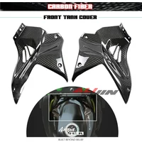 Real Dry Carbon Fiber For KAWASAKI NINJA H2 H2R 2014-2023 Motorcycle Front Tank Side Cover Protector Fuel Gas Fairing Panel H2SX