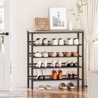 Shoe Rack, 5-Tier Shoe Rack, Metal Shoe Storage Rack, Adjustable Height, 75*30*80.8Cm, Suitable for Small Spaces And Entryway Us