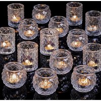 6/12Pcs Blue Votive Candle Holders Glass Candlestick for Party Decoration Tea Lights Candle Holders for Wedding Home Table Decor
